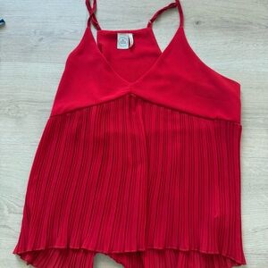 Paper Crane Vibrant Red Flowy Tank Top